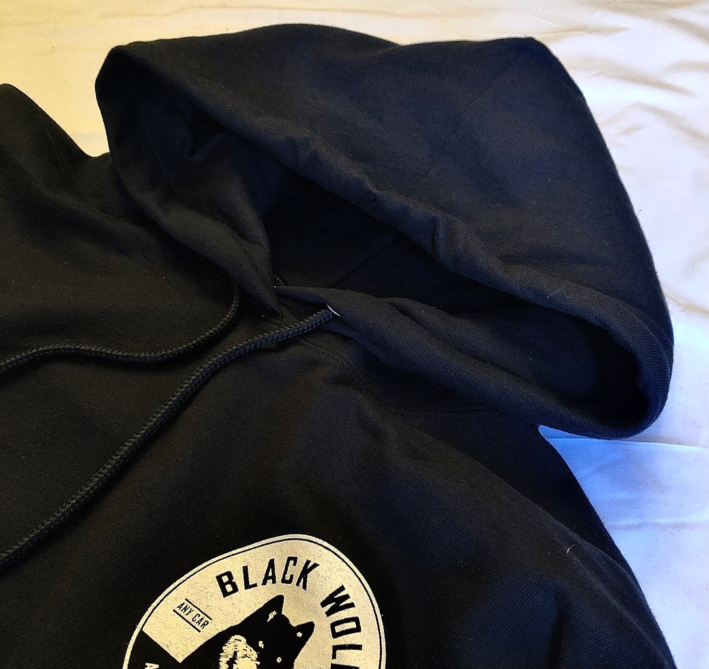 Hoodie with Black Wolf Logo