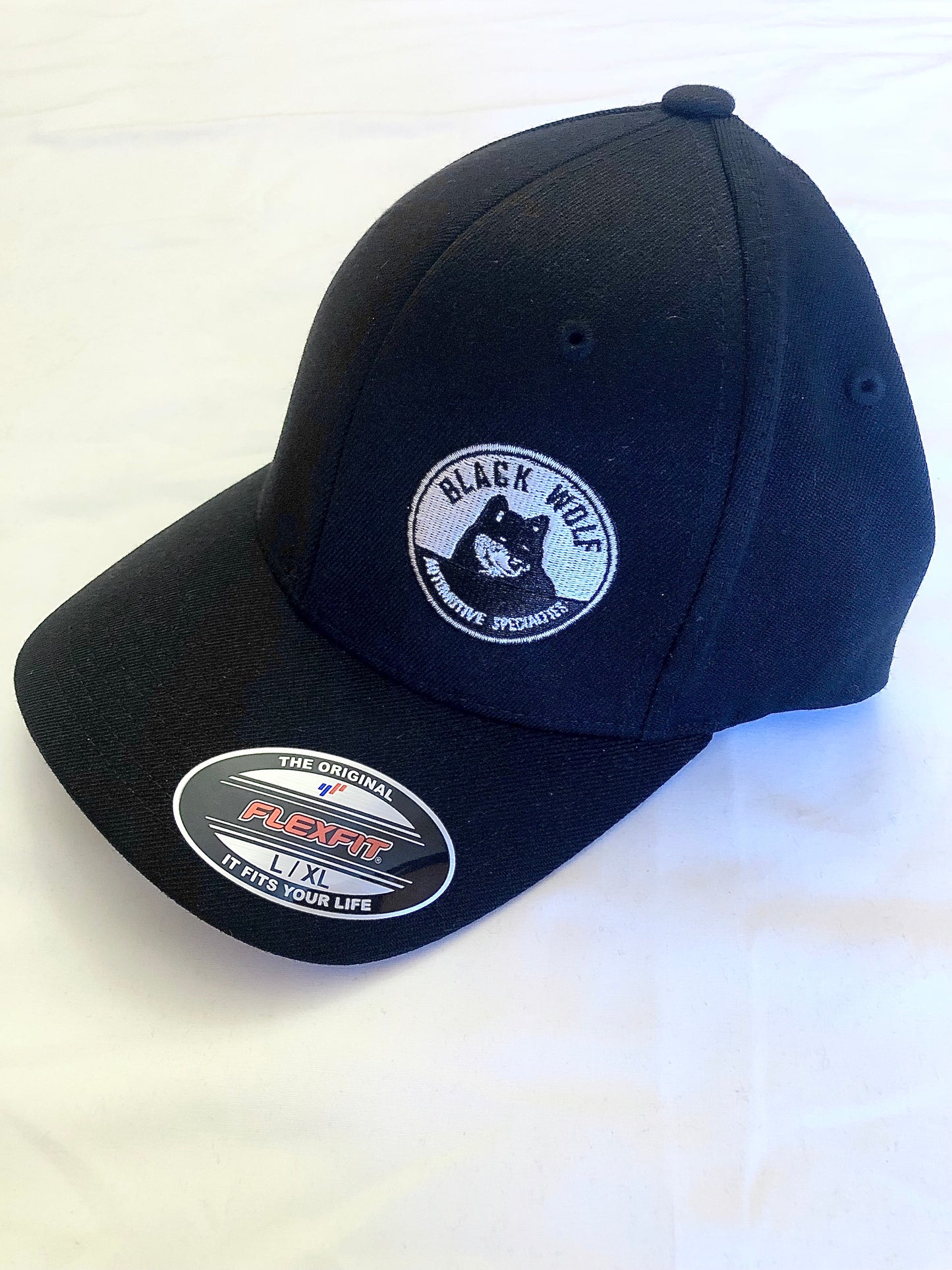 Baseball Cap with Black Wolf Logo