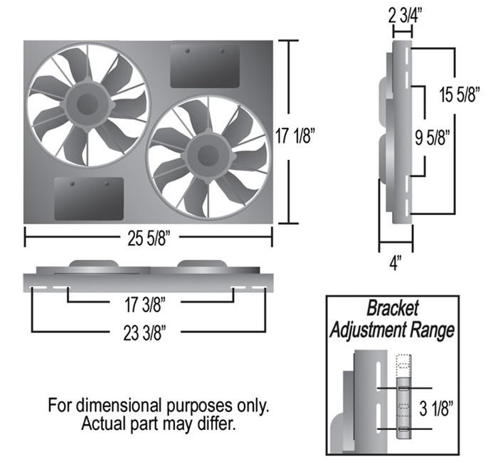 Derale High-Output Dual RAD Fan and shroud Kits 16826 Universal Fit