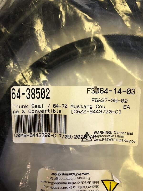 1964-1970 Mustang Trunk Seal #64 38502